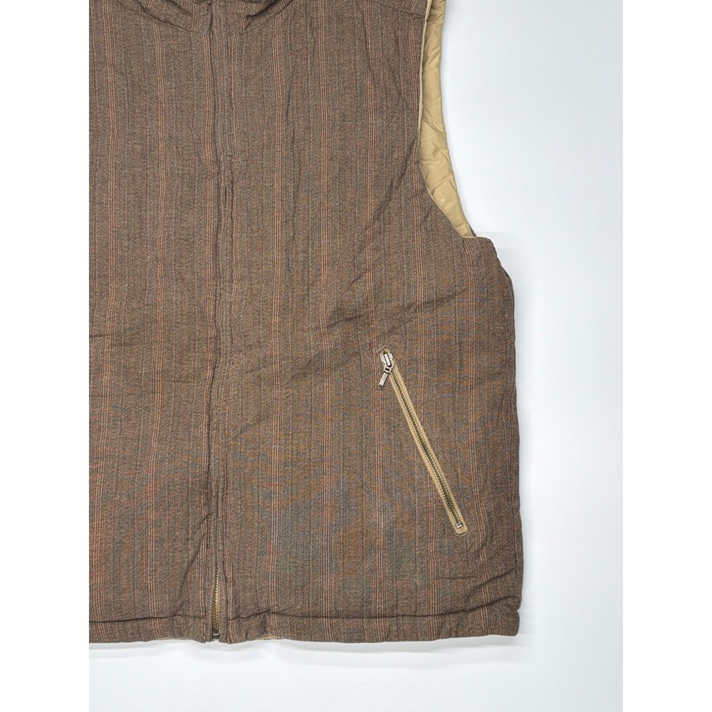 Eddie Bauer Mens Reversible Puffer Vest Size M Brown Tan Quilted Full Zip - Picture 2 of 10